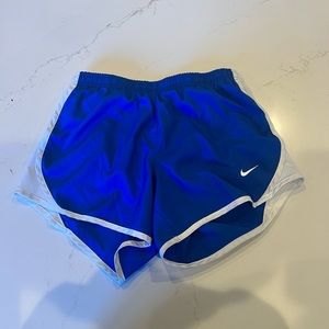 Youth blue Nike girls dry tempo running shorts
